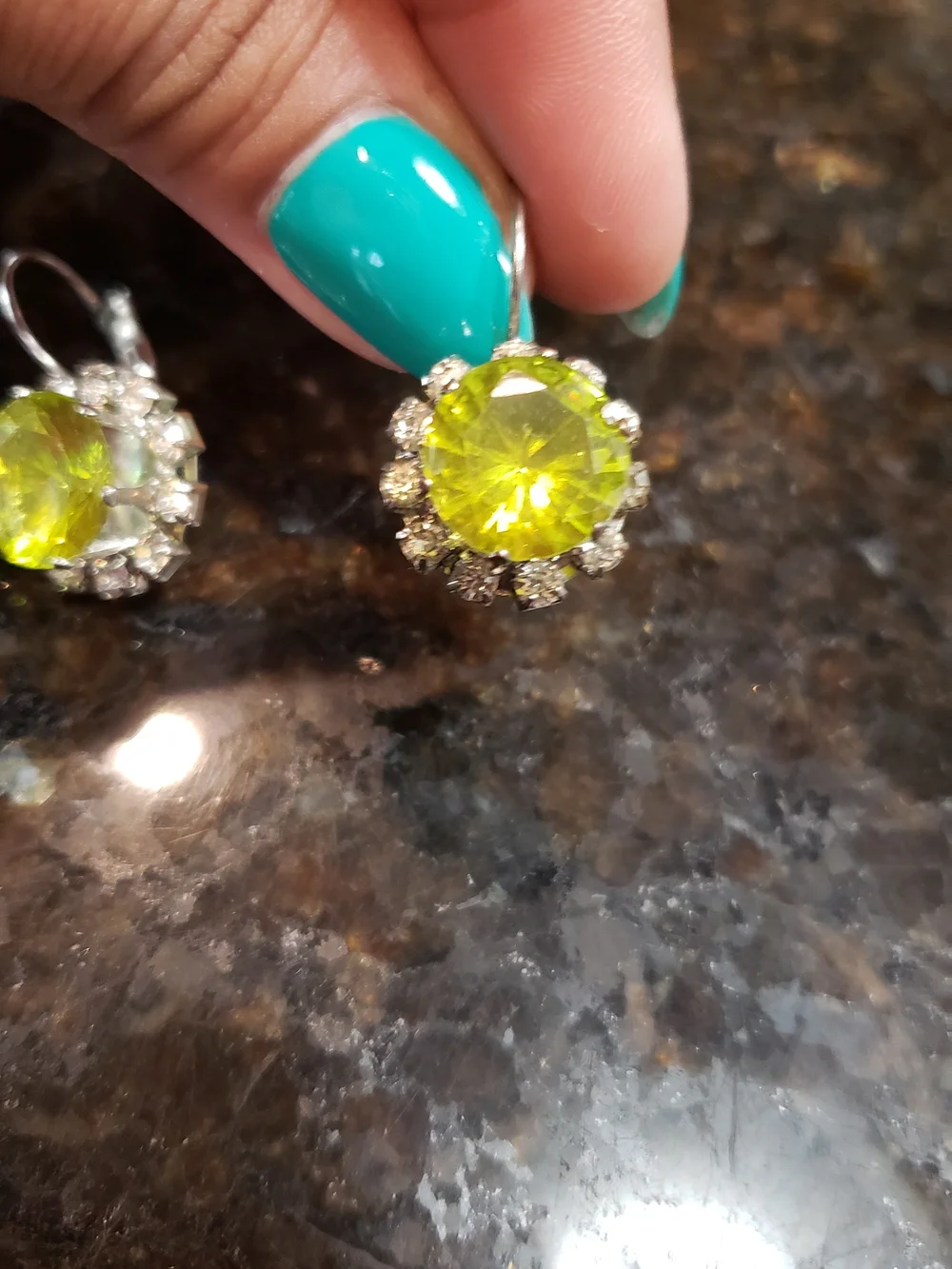 Vintage Lime-green Drop Earrings